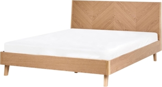 Bett mit Lattenrost WIZERNES 140 x 200 cm Helle Eiche