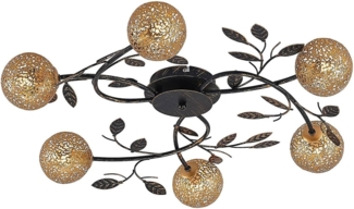 Lucande Deckenleuchten Evory, Metall, Schwarz IP20, 6 x 40 W