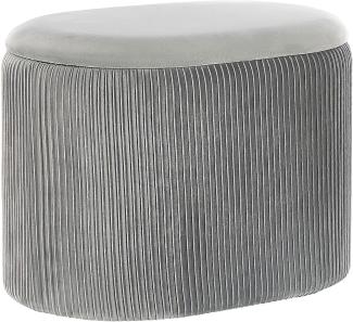 Pouf RICHLAND Hellgrau Samtstoff 55 cm 35 cm