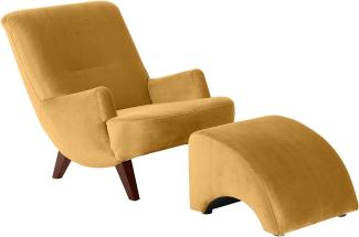 Sessel Kajsa 71x80x101 Bezug Samtvelours Buche nussbaum/mais