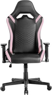 Mars Gaming MGC-PRO, Professioneller Gaming-Stuhl, PU-Leder-Oberfläche, 2D-Armlehnen und 135° Verstellbare Rückenlehne, Soft-Touch Lenden- und Nackenkissen, XL-Rollen und Klasse 4 Gasfeder, Rosa