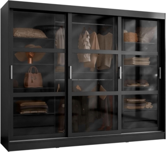 Kleiderschrank Norilo 250 (Farbe: Schwarz, ohne Beleuchtung)