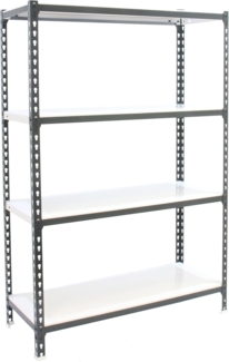 Simonrack Schwerlastregal, Lagerregal, 150 x 80 x 50 cm, Metallregal, Kellerregal, Biegestelle 180 kg, 4 Fachböden, Anthrazit/Weiss - Simonclick