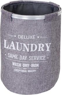 Wäschesammler HWC-C34, Laundry Wäschekorb Wäschebox Wäschesack Wäschebehälter mit Netz, 55x39 cm 65l ~ grau
