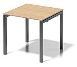 BISLEY Cito Schreibtisch, 740 mm höhenfixes U-Gestell, Metall, Mp334 Dekor Ahorn, Gestell Anthrazitgrau, 80 x 80 x 74 cm