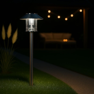 MeLiTec Solar Gartenleuchte SO26 Edelstahl matt gebürstet