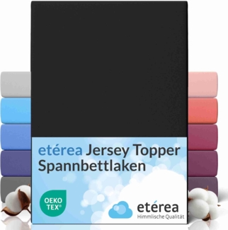 etérea Jersey Topper Spannbettlaken Spannbetttuch Schwarz 90x200 - 100x200 cm