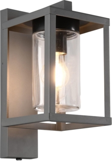 Außenwandleuchte LUNGA in Laternenoptik, Höhe 33cm, Anthrazit