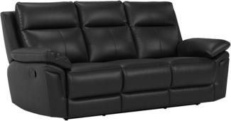 Relaxsofa 3-Sitzer PAKITA - Büffelleder - Schwarz