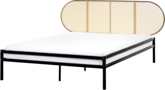 Bett mit Lattenrost Polyrattan BOULIN 140x200 cm Schwarz