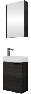 Planetmöbel Badmöbel-Set Badmöbel-Set 40cm mit Spiegelschrank (Anthrazit), (Komplett-Set, 3-St), Badmöbel, Breite 40 cm, Soft-Close-Funktion