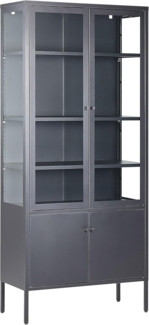 Vitrine OXTED Metall 80 cm 35 cm Schwarz