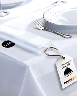 texpot Tischdecke Tischwäsche Atlaskante 100% Baumwolle Vollzwirn Damast (12-tlg)