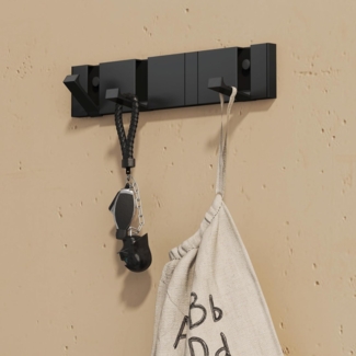 doporro Wandgarderobe Garderobenhaken Wandhaken Garderobenleiste aus Alu mit 4/6 Haken