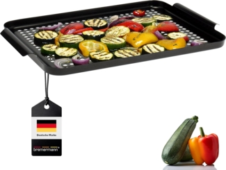 Bremermann 'MAXI' Grillplatte, antihaftbeschichtet, Stahl schwarz, 44,5 x 29,5 x 2,5 cm