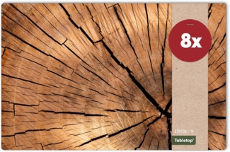 matches21 HOME & HOBBY Platzset Abwaschbare Tischsets 8er Set Baumstamm Holz-Optik, (8-St), Platzsets als Tisch-Untersetzer und Tisch-Deko für Esstisch Teller