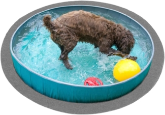 andiamo Kunstrasenteppich Field mit Noppen - Kunstrasen Outdoor zur Verwendung als Balkon Bodenbelag oder Poolteppich - witterungsbeständig Anthrazit 395 cm Rund Grau