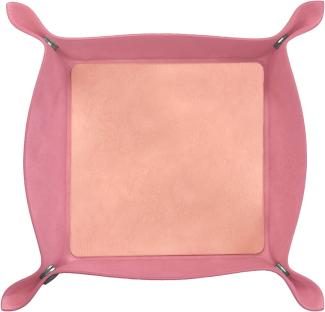 tablett 19x19 cm Kunstleder rosa