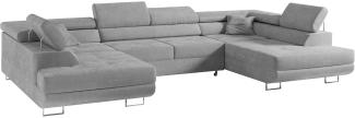 MKS MÖBEL Ecksofa GUSTAW U, Set, Wellenfedern, T30-Schaum, Bettkästen, Kopfstützen, Wohnzimmer - Wohnlandschaft, U-Form Couch mit Schlaffunktion