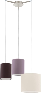 Eglo 92755 Pendelleuchte Tombolo mit Klettverschluß creme, taupe, braun H:110 Ø 54,5cm dimmbar