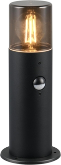 Sockelleuchte HOOSIC mit Bewegungsmelder Schwarz/Rauchfarbig, Höhe 30cm
