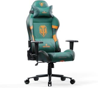 Diablo X-One 2. 0 Gaming Stuhl World of Tanks Bürostuhl Schreibtischstuhl Verstellbare Armlehnen Ergonomisches Design Nacken/-Lendenkissen Normal (L)