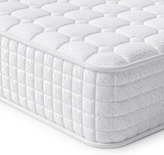 Vesgantti Matratze 24cm höhe H3 120x200 Mittelfest 7-Zonen Taschenfederkernmatratze Orthopädischem Tonnentaschenfederkernmatratze Öko-Tex Kaltschaummatratzen(Weiß,Tight Top)