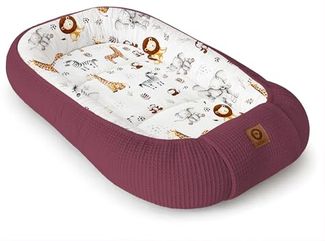 Babynestchen Neugeborene – Nestchen Baby aus Waffel Baumwolle & Baumwollstoff – Babynest für Babybett & Kinderbett – Baby Kokon Tragbar – OEKO-TEX – Zubehör für Babybett - ZOO und Blaubeere