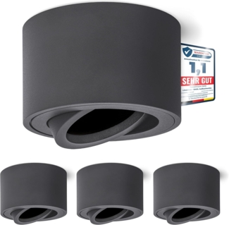 linovum LED Aufbaustrahler Schwenkbare Aufbauleuchten SMOL anthrazit - Aufbauspot schwenkbar, Leuchtmittel nicht inklusive