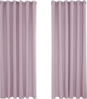 Deconovo Vorhang Blickdicht Verdunkelungsvorhang Kälteschutzvorhang Blickdicht, 229x229 cm(HöhexBreite), Hellpink, 2er Set