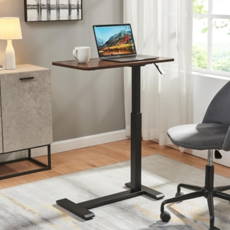 Höhenverstellbarer Laptoptisch Klirg 66-92 x 68 x 36 cm Walnussoptik/Schwarz [en. casa]