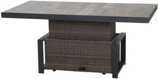 Siena Garden Corido Loungetisch 160 x 90 cm Gardino®-Geflecht charcoal grey Keramik