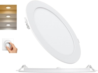 6W LED Panel Dimmbar Einbauspot Einbaustrahler Deckenstrahler Flach IP40 4in1 CCT 3in1