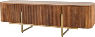 riess-ambiente TV-Bank GATSBY 160cm braun / mattgold (Einzelartikel, 1 St), Wohnzimmer · Schrank · Mangoholz · Retro Design