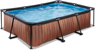 EXIT Wood Pool mit Filterpumpe - braun 220 x 150 x 65 cm