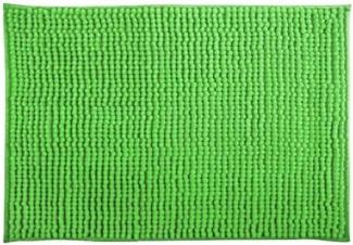 MSV Badteppich Badvorleger Duschvorleger Chenille Hochflor Badematte 50x80 cm – Basil Grün