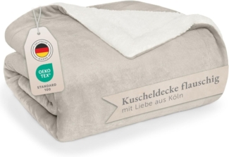 Wohndecke Sherpa-Fleecedecke, Oeko-TEX Zertifiziert, Blumtal, hochwertig, weich, warm, flauschig