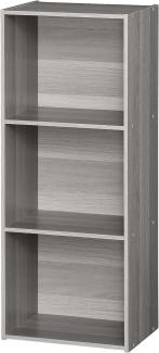 Iris Ohyama, Schrank, 3 Büroregale, Bücherregal, stabil, große Kapazität, multifunktional, massiv, Schlafzimmer, Wohnzimmer – Office Basic Rack - CX-3FN – Graue Eiche