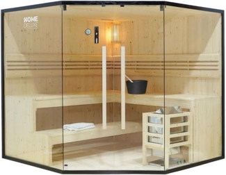 Home Deluxe 'Shadow - XL' Traditionelle Sauna für 6 Personen, inkl. Ofen, Holz natur, 190 x 200 x 200 cm