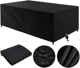 Gartenmöbel Abdeckung Wasserdicht 170 x 94 x 71 cm Abdeckung Gartenmöbel Winterfest Abdeckplane Gartenmöbel Schutzhülle Gartentisch Abdeckung für Möbelsets Tische und Stühle (Schwarz 170 x 94 x 71 cm)