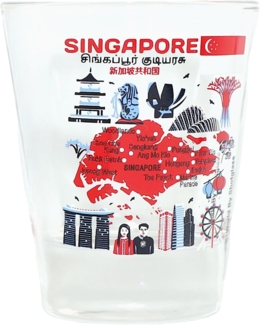 Singapore Landmarks Collage Shot Glass by World By Shotglass