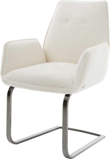 Freischwinger Zoa-Flex Bouclé Weiß Freischwinger flach Graphit Taschenfederkern