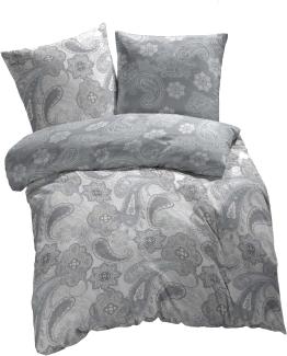 etérea Mako-Satin Bettwäsche Paisley Florina Grau 200x220 cm + 2Stk 80x80 cm