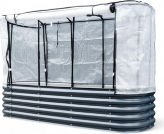 osoltus Hochbeet Gartenbeet Pflanzbeet Small mit Gewächshaus 195x60x130cm