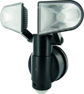 Schwaiger LED Außen-Wandleuchte LED220 011, Mit 3 Kontrollknöpfen (TIME, SENS und LUX), LED, weiß, mit Bewegungsmelder, batteriebetrieben