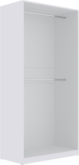 Marmex Möbel TRES 01B Kleiderschrank ohne Türen mit Zwei Kleiderstangen, laminierte Spanplatte, weiß, 100x206x51 cm