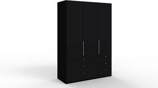 WIEMANN Loft Kleiderschrank, Schlafzimmerschrank, Gleittürenschrank, Drehtürenschrank, mit Schubladen, schwarz, B/H/T 150 x 216 x 58 cm