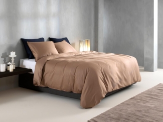 Zo!Home Bettwäsche Satinado 1 Bettwäsche 135x200 cm + 1 Kopfkissen 80x80 cm 100% Baumwolle Mako-Satin Praline Brown