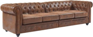 Vente-unique - Sofa 4-Sitzer - Microfaser - Vintage-Look - CHESTERFIELD