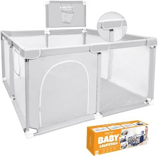 Bällebad Baby Laufgitter Baby mit Basketballkorb, 128cm X 128cm X 66 cm , Laufgitter Laufstall Baby für Baby Spielzeug und als lauflernhilfe baby ab 6 monate